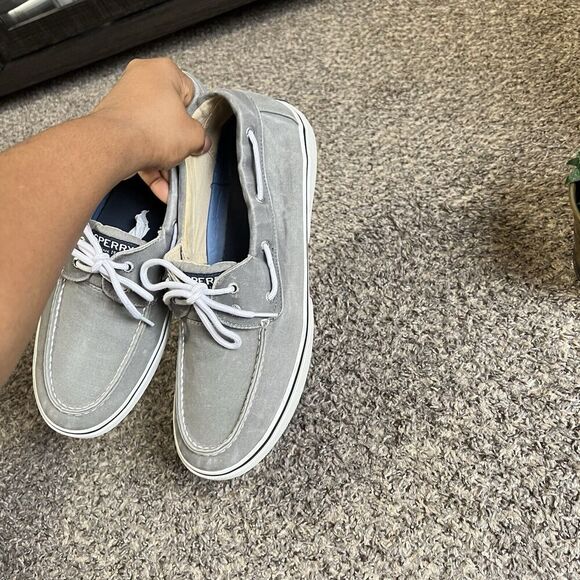 Sperry Halyard 2 eye saltwashed topsiders boat shoe sneakers Size 14 M Gray - Picture 5 of 8